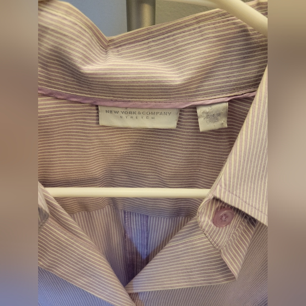 Collared puple striped shirt